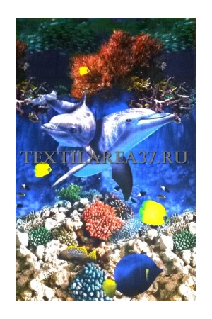 Полотенце вафельное супербаня "Дельфины"