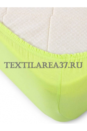 Простыня на резинке трикотажная (салатовая)